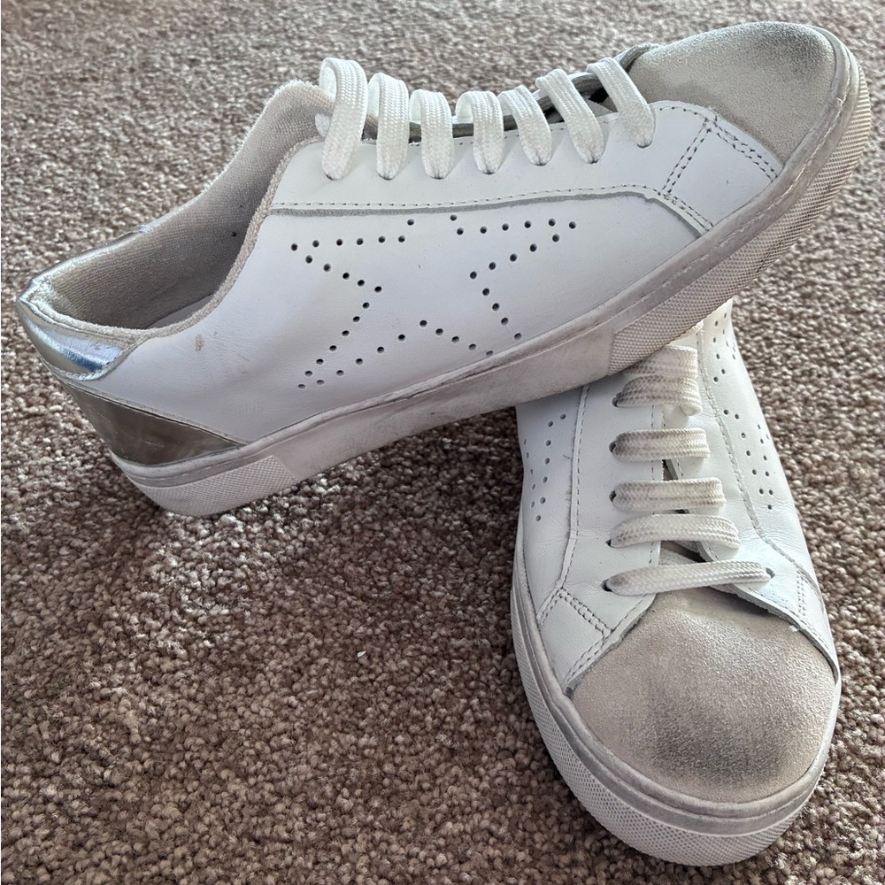 Steven New York Women's Rezza Sneakers Stylish White and Silver